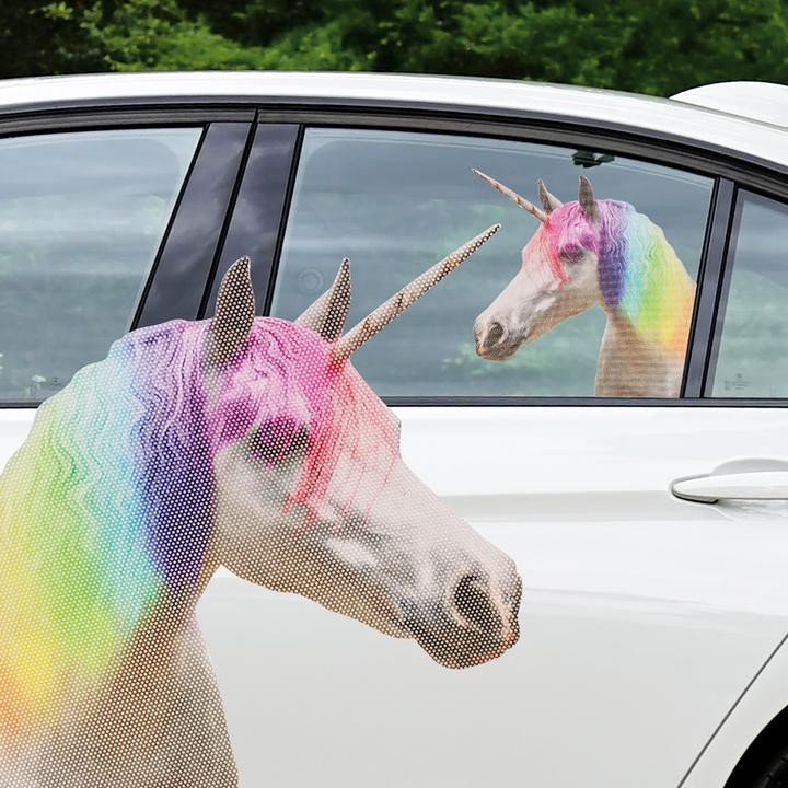 Image du produit Ride With Unicorn - Autocollant de fenêtre "Licorne