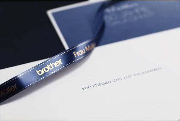 Actual product image Brother TZe-RN34 (1.20 cm, Blue, Gold)