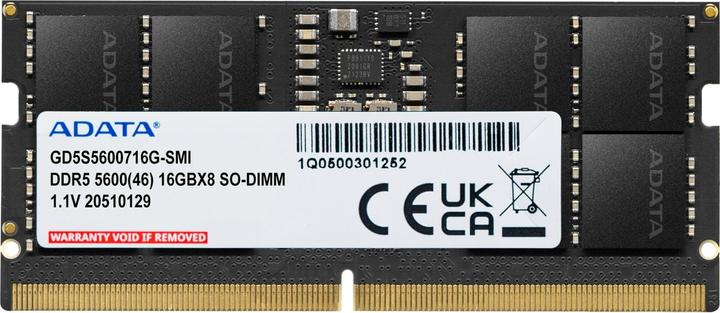 Actual product image Adata SO-DDR5 16GB 5600-46 Gold Single Tray (1 x 16GB, 5600 MHz, DDR5 RAM, SO-DIMM)