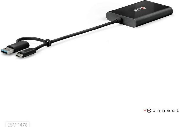 Actual product image Club 3D Club3D Adapter USB-C > 2x DP 4K@60Hz with USB-A Adapter St/Bu retail (USB-A, 27.50 cm)
