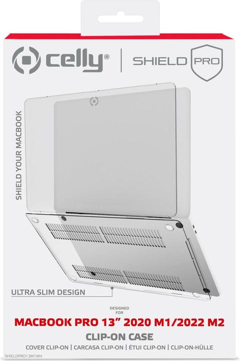 Immagine prodotto Celly CLIP SU MACBOOK PRO 13 M1/M2. CUSTODIA TRASPARENTE SHIELDPRO13M1WH (13", Apple)