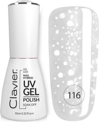 Actual product image Clavier Luxury Nail Hybrid Uv Gel Hybrid Nail Polish 116 10Ml (116 Snowflake, UV gel varnish)