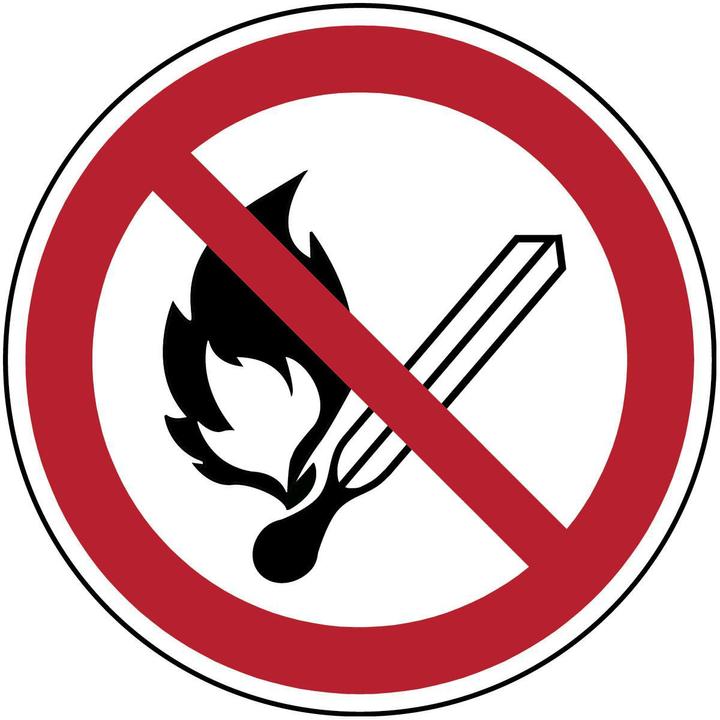 Produktbild Brady ISO-Sicherheitsschild - Keine offene Flamme Feuer, offenes Licht und Rauchen verboten