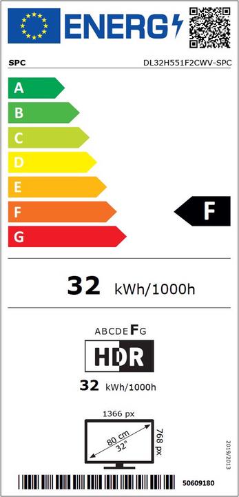 Energy Label SPC DL32H551F2CW (32", LED, HD)