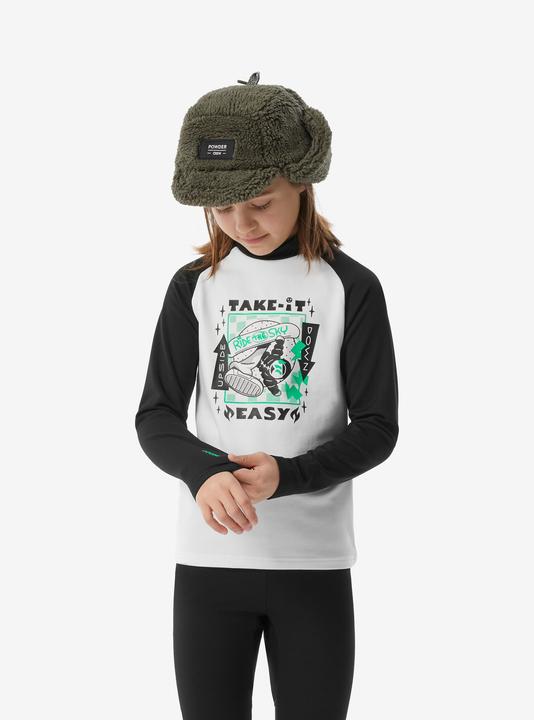 Produktbild Wedze Skiunterwäsche Funktionsshirt Kinder - BL 500 schwarz/weiss mit Motiv (164)