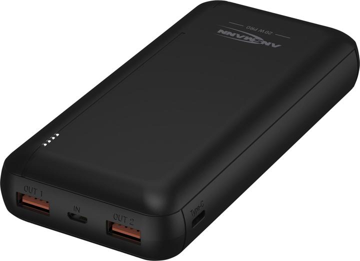 Ansmann Powerbank 20.000 mAh PB320PD USB-C Ein/Ausg (20000 mAh, 20 W, 74 Wh)