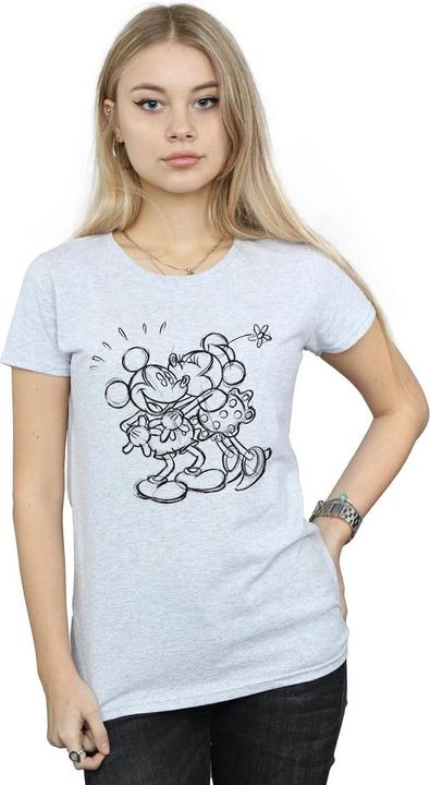 Immagine prodotto Disney Mickey And Minnie Mouse Kiss Sketch Maglietta Donna (L)