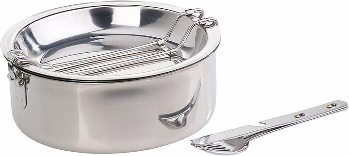 Produktbild Semptec 6-teiliges Edelstahl-Camping-Kochgeschirr-Set mit Besteck