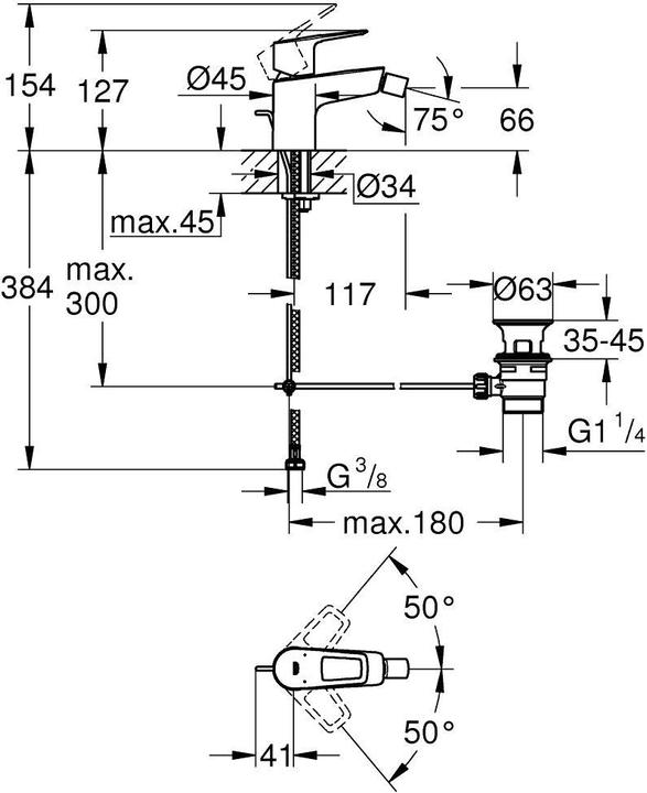 Immagine prodotto Grohe Miscelatore per bidet Start Loop 1/2