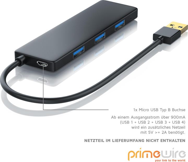 Image du produit Primewire 4 Port USB 3.0 Hub (USB-A, 4 ports)