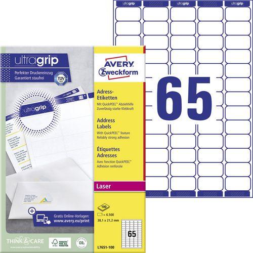 Avery Dennison Mini 'tiquette d'adresse laser, 38,1 x 21,2 mm, blanc