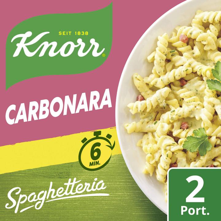 Image du produit Knorr Spaghetteria Carbonara Pasta, sachet pâtes à la crème, au lard & à l'huile d'olive extra vierge (212 g)