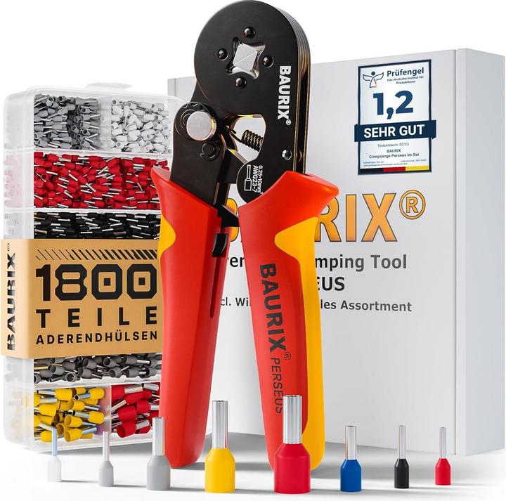 Produktbild Baurix Crimpzange mit Aderendhülsen Set