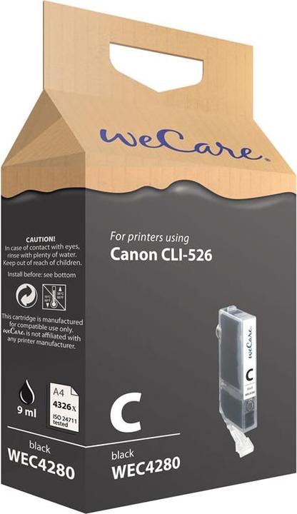 Actual product image Wecare Ink rebuilt black CLI-526BK for Canon PIXMA iP 4850 9ml (FC)