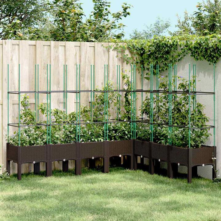 Image du produit VidaXL Bac à plantes avec treillis PP
