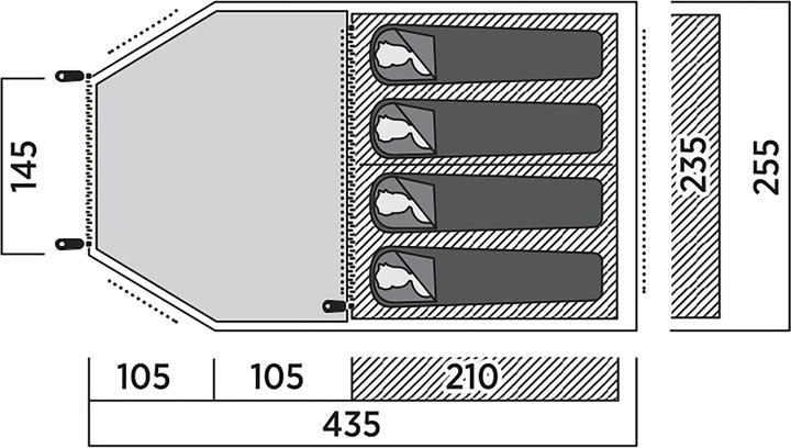 Actual product image Easy Camp Familien-Tunnelzelt Hidra 4 (olivgr?n, Modell 2025) (Tunnel tent, 9.50 kg, 4 persons)