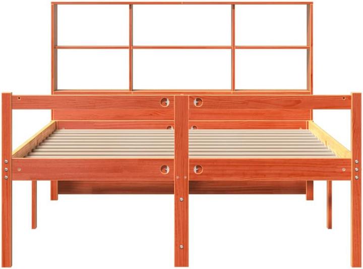 Produktbild VidaXL Massivholzbett Holzbett Bett Doppelbett mit Regal ohne Matratze 160x200cm (160 x 200 cm)