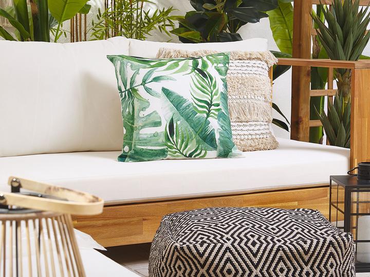 Produktbild Beliani Gartenkissen grün mit Blättermotiv 45 x 45 cm 2er Set PAVELLI (45 x 45 cm)