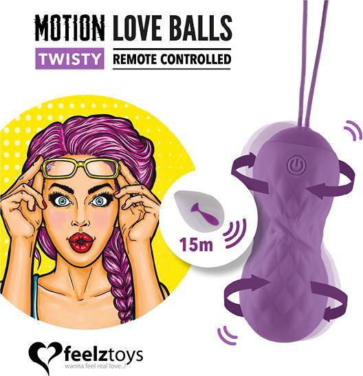Actual product image FeelzToys Remote Controlled Motion Love Balls Twisty