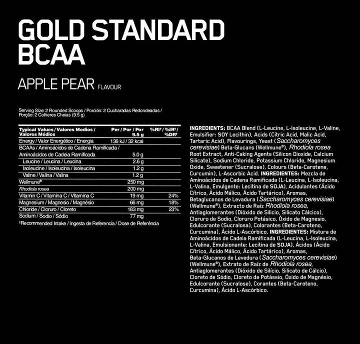 Nährwerte und Zutaten Optimum Nutrition Gold Standard BCAA (1 Stück, Pulver, 266 g)