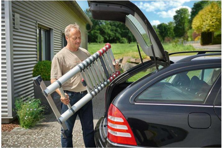 Image du produit Hailo FlexLine, échelle télescopique de sécurité en aluminium, 13nombre de barreaux (Échelle simple, 380 cm)