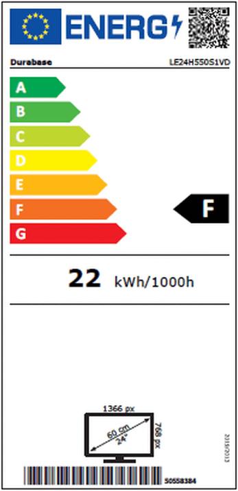 Energie-Label Durabase LE24H550S1VD (24", LED, HD, 2020)