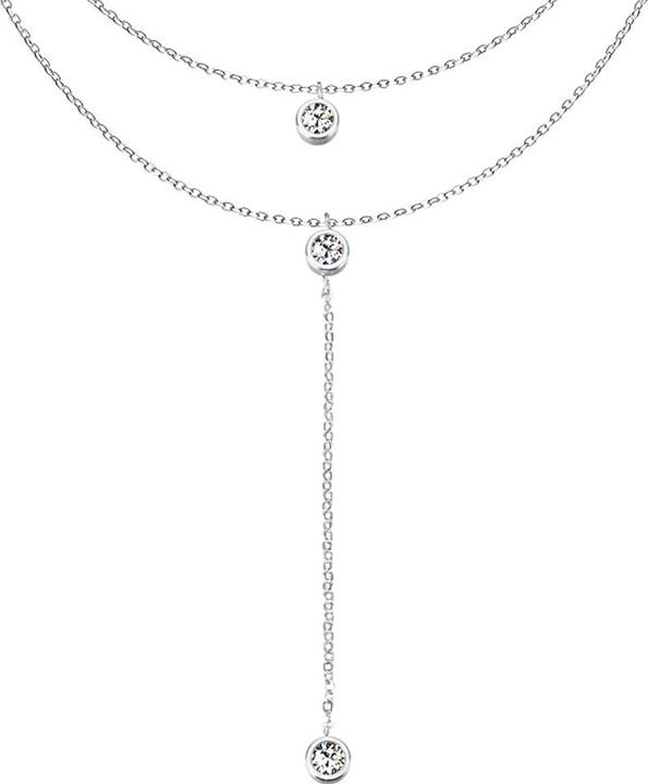 Star Piercing Kette silber Anhänger Kristall an Kette (ohne Messing, Chirurgenstahl 316L)