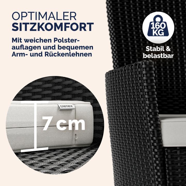 Produktbild Casaria Polyrattan Sitzgruppe 6+1 (90 cm)