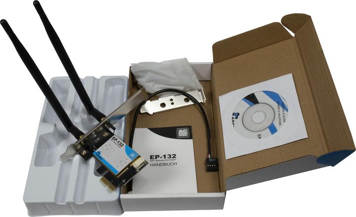 Actual product image Intertech Wi-Fi 5 PCIe Adapter EP-132 Antenna,Bluetooth 4.2 (PCIe)