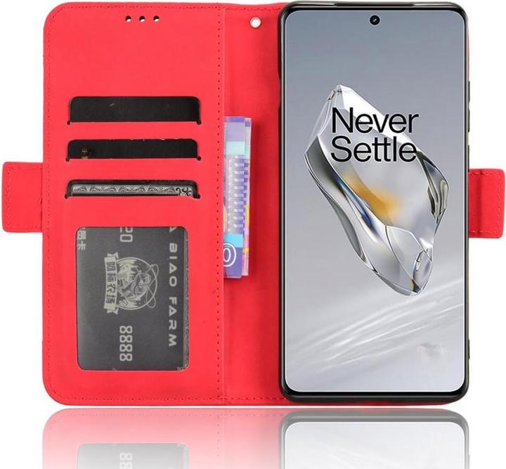 Actual product image Cover-Discount OnePlus 12 - Case with many card slots red (OnePlus 12)