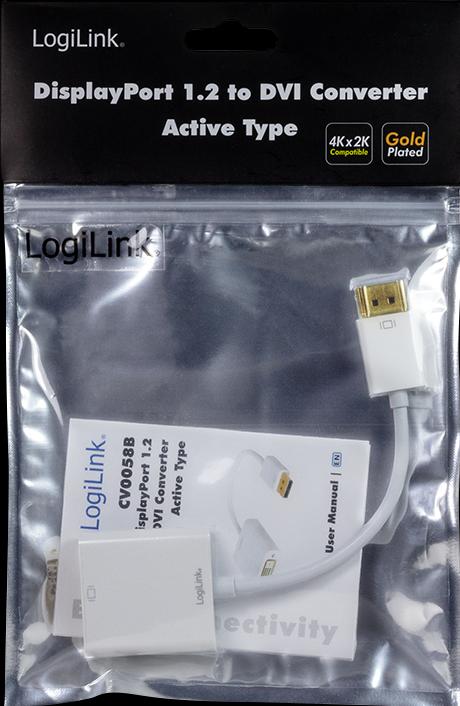Immagine prodotto LogiLink Da DisplayPort 1.2 a DVI (DVI, 15 cm)