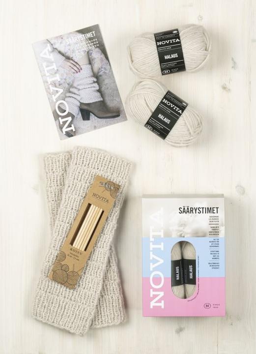 Novita Halaus Strickbox Stulpen - Heft, 2x Halaus col. 0131 Luft, Nadeln 20 cm 5 mm