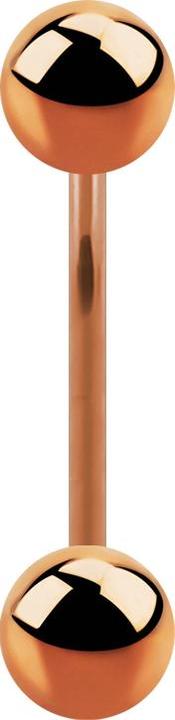 Star Piercing Micro Banane rosegold mit zwei Kugeln (Chirurgenstahl 316L)