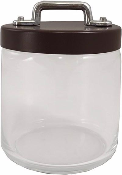 Vaso di conservazione in vetro con coperchio in alluminio e manico 0,5lt