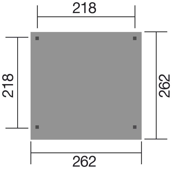 Produktbild Weka Holzbau Pavillon Man Cave Freizeithütte mit Flachdach (262 cm, 262 cm)