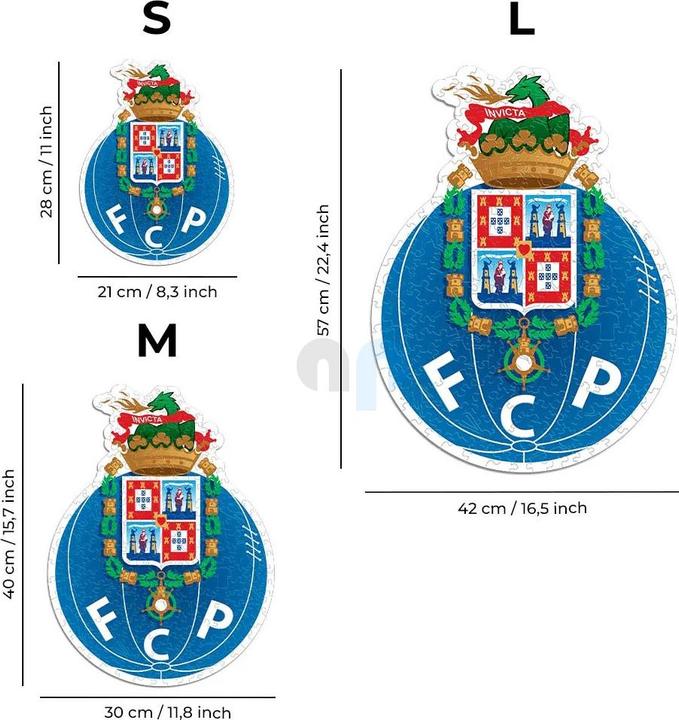 Actual product image Iconic FC Porto - Logo - Wooden Puzzle Size S (150 pieces) (150 pieces)