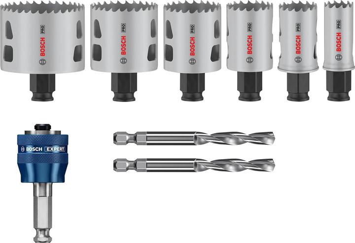 Bosch Professional Zubehör PRO Multi Material PC Plus hole saw set, 9 pcs. (29 mm, 65 mm, 51 mm, 44 mm, 22 mm, 35 mm)