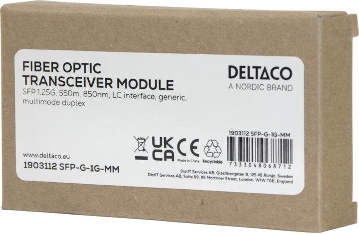 Actual product image Deltaco SFP 1.25G, 550m, 850nm, LC interface, Generic, MM Duplex