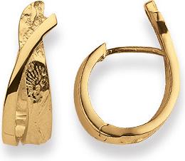Natsumi Schmuck Klappcreolen Gelbgold 18K/750 Strukturiert (750/18 K Gelbgold)