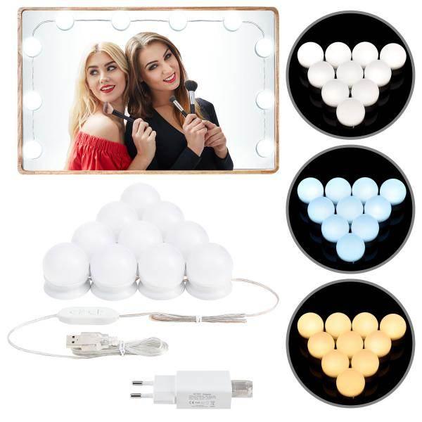 Actual product image Juskys Schminktisch Lichterkette mit 10 LED Lampen und USB (5.27 m)