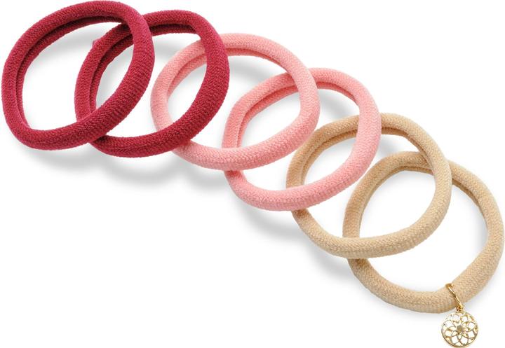 Immagine prodotto Body Mind Soul Cravatta per capelli Yoga beige/rosa 6 pezzi (Elastico per capelli)