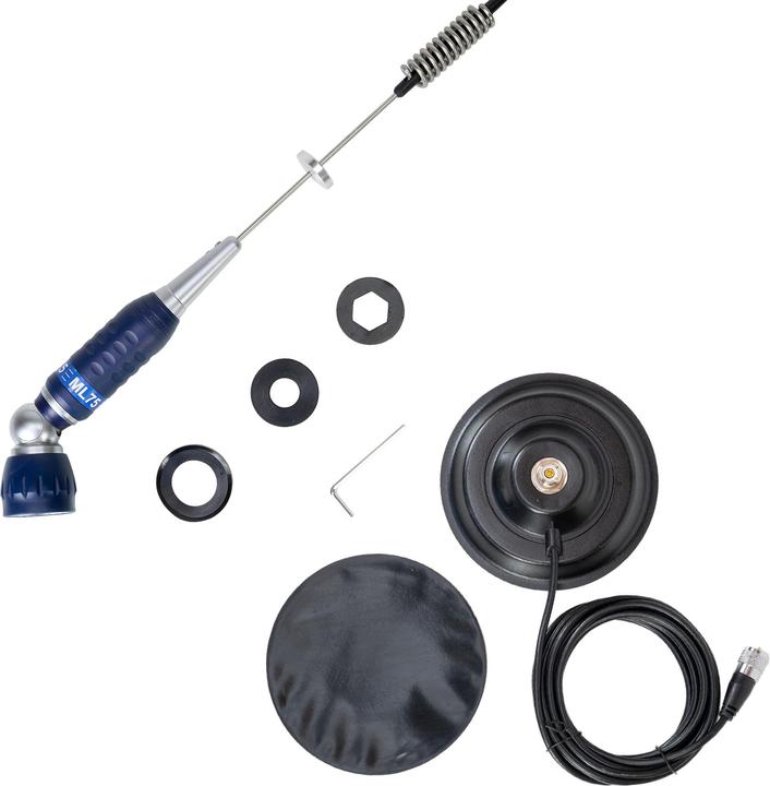 Produktbild PNI CB-Antenne ML75, faltbar, 26-28 MHz, 300 W mit Magnetfuss im Lieferumfang enthalten, Länge 90 cm