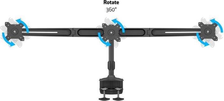 Actual product image Multibrackets Monitor holder 3-fold,up to 24" metal, black (Table, 24")