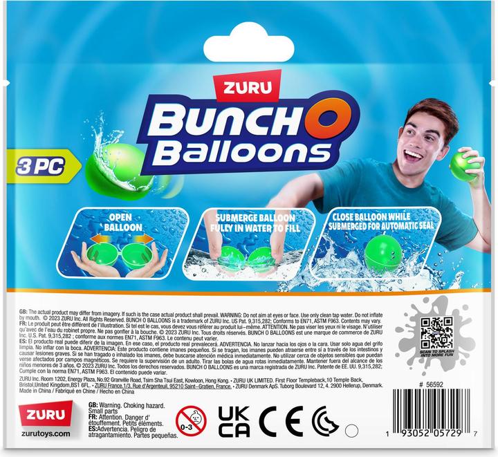 Actual product image Zuru Bunch O Balloons Reusable Water Balloons 3pack ass. (3 x)