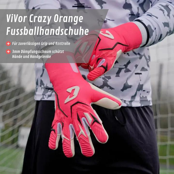 Actual product image Catch & Keep Fussballhandschuhe ViVor Crazy Orange Gr. 7 Torwart Goalie Handschuhe (7)