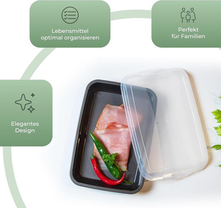 Produktbild Novaliv Anthrazit Premium Aufschnittbox mit Transparentem Deckel, Frischhaltedosen für Wurst & Käse