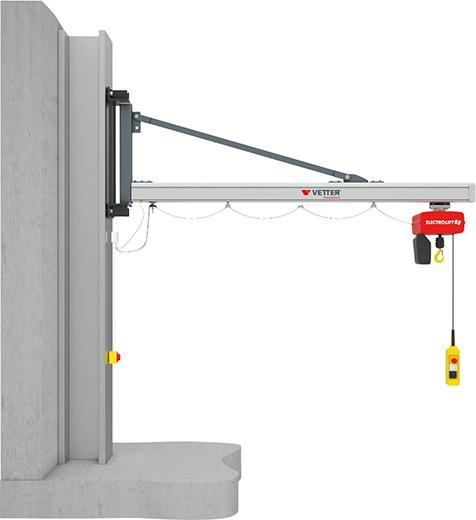 Produktbild Vetter Wand Schwenkkran UW Tragfähigkeit 250 kg 4895 mm ohne Elektrokettenzug