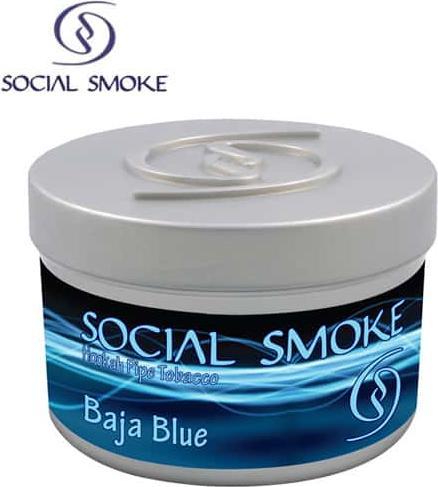 Actual product image Social Smoke Baja Blue (Bilberry, Raspberry, Chocolate, Bunch of grapes)