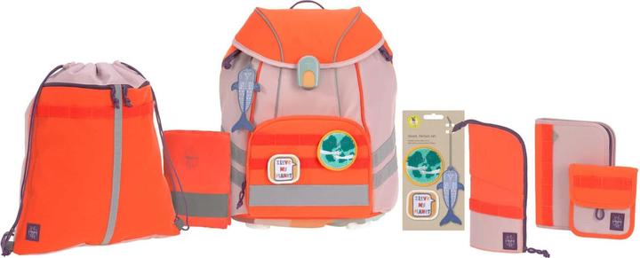 Lässig Schulthek-Set Unique 7-teilig, Neon Orange (19 l)