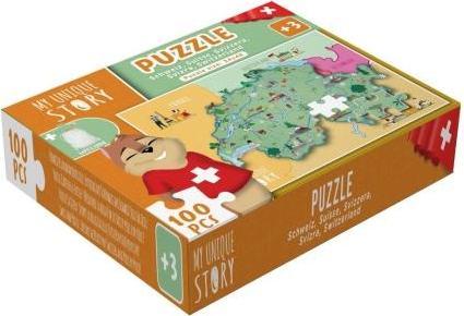 Actual product image My unique Story Schweiz, Suisse, Svizzera, Svizra, Switzerland : puzzle 100 pièces